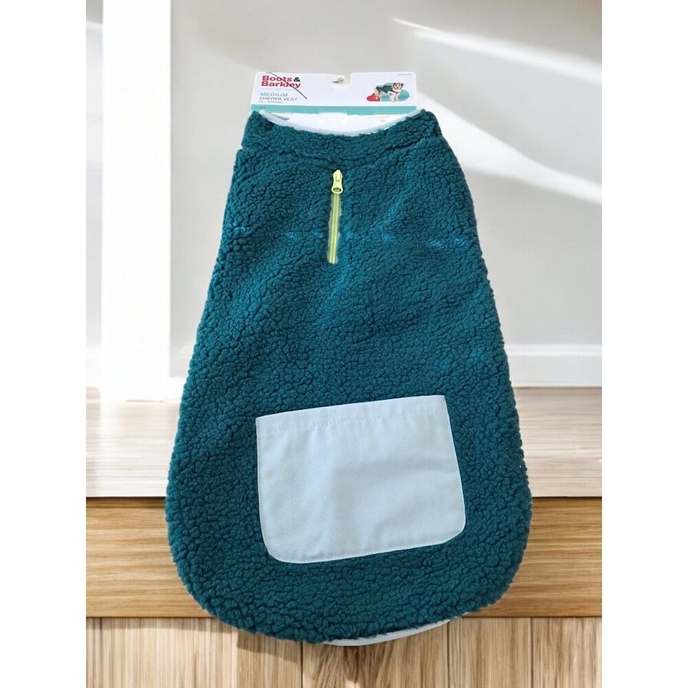 Boots & Barkley Green Size Medium Dog Sherpa Vest